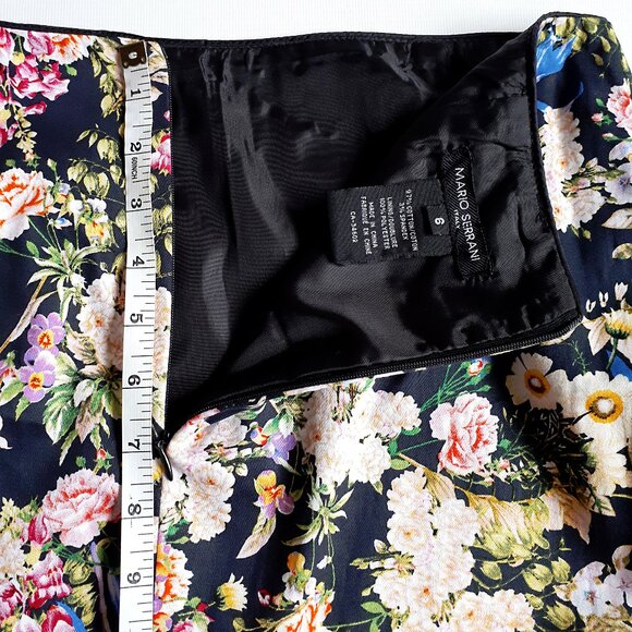 MARIO SERRANI Pencil Skirt with Back Slit in Garden Blossom Floral Print - Picture 11 of 13
